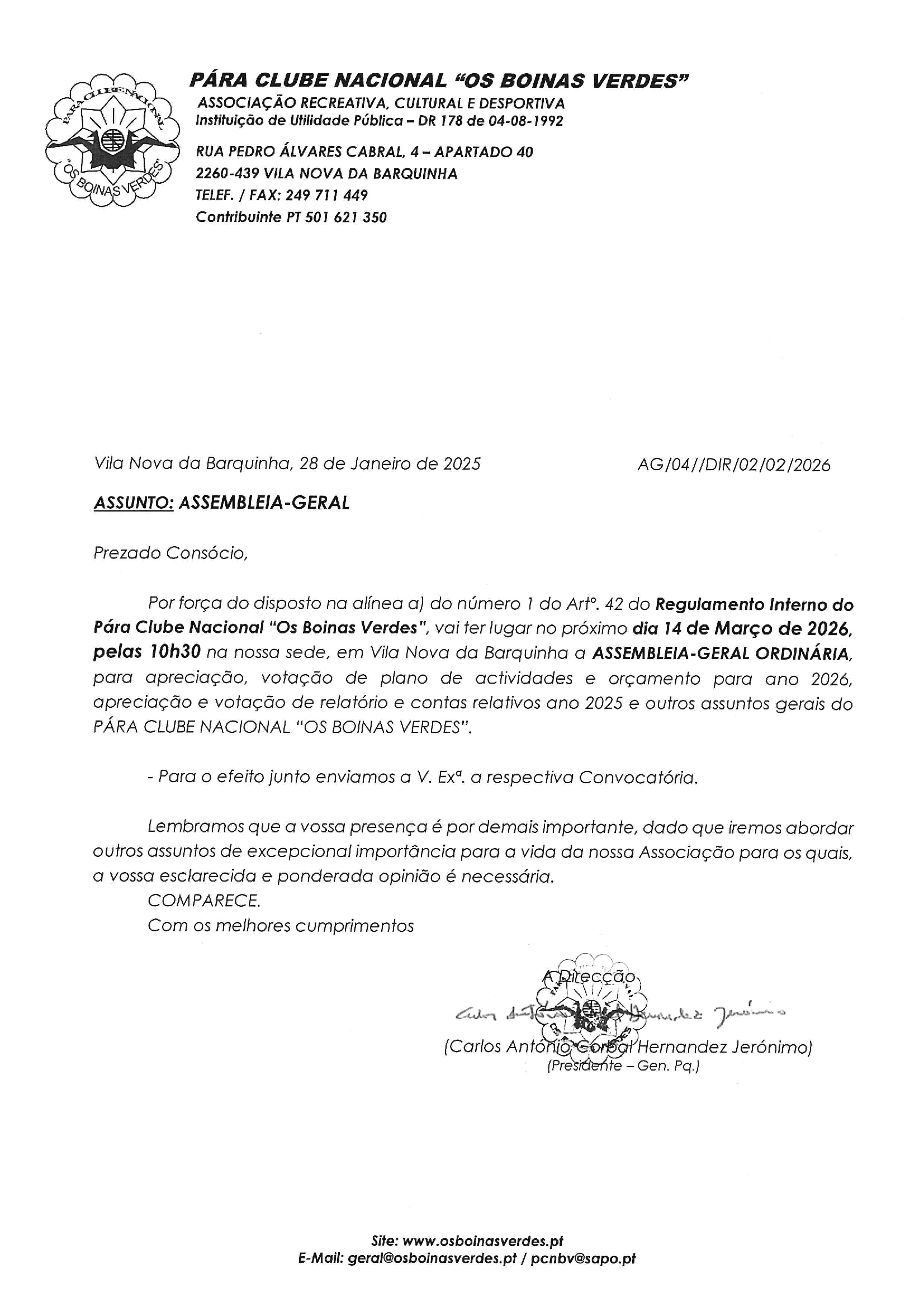 Carta Cobertura e Convocatória AG PCNBV 2026 1 of 2